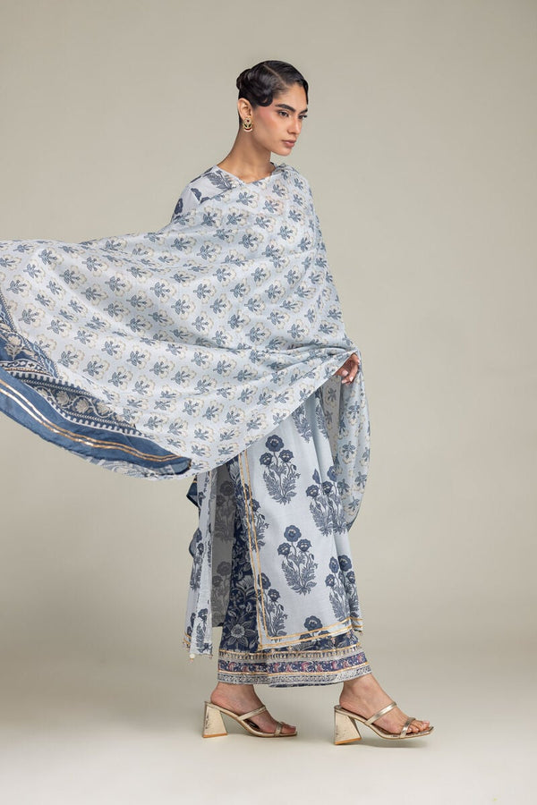 Floral Silk Dupatta