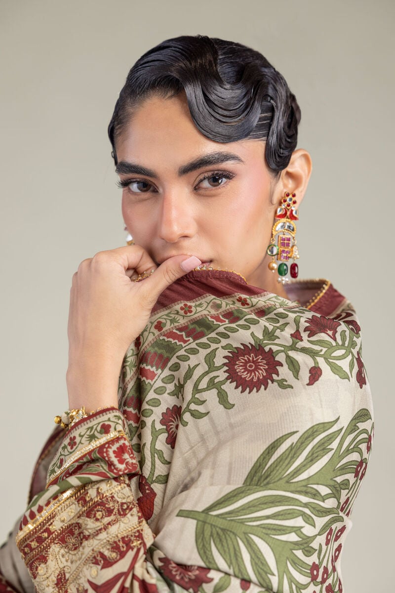 Floral Silk Dupatta