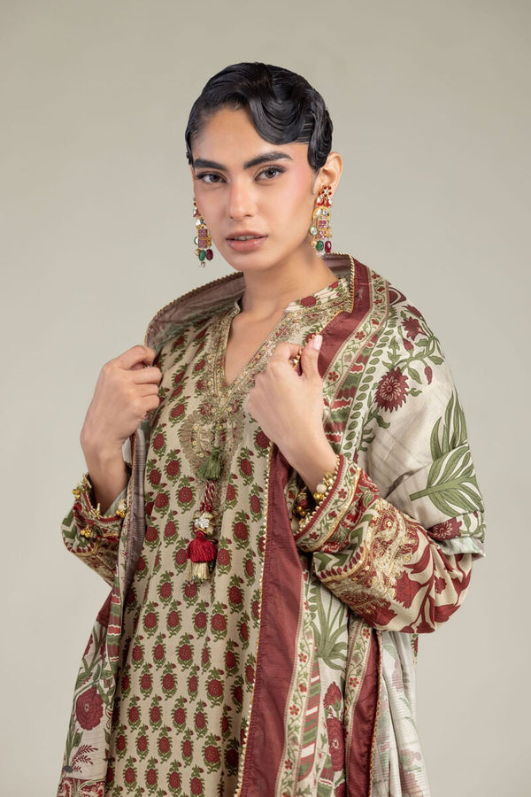 Floral Silk Dupatta