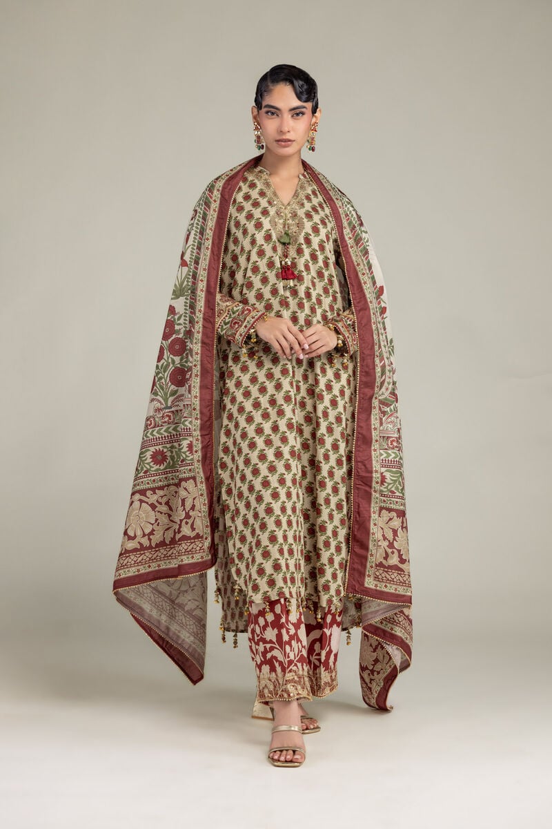 Floral Silk Dupatta