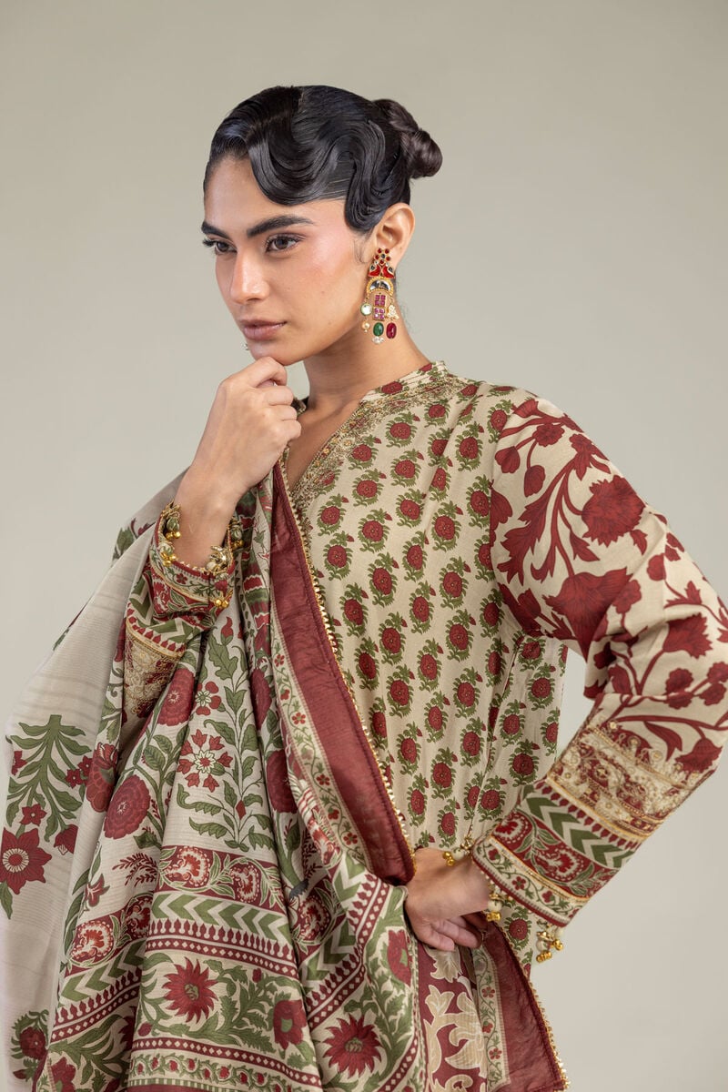 Floral Silk Dupatta