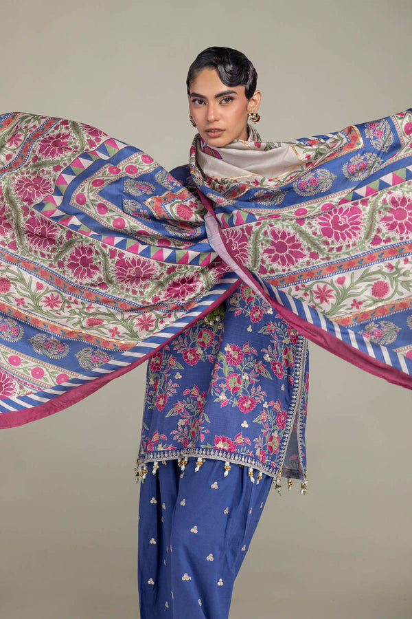 Blue Silk Shalwar