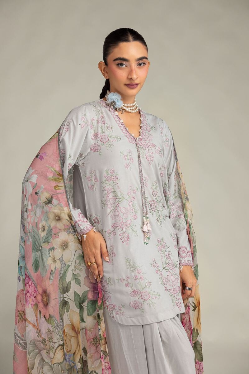 Floral V-Neck Kurta