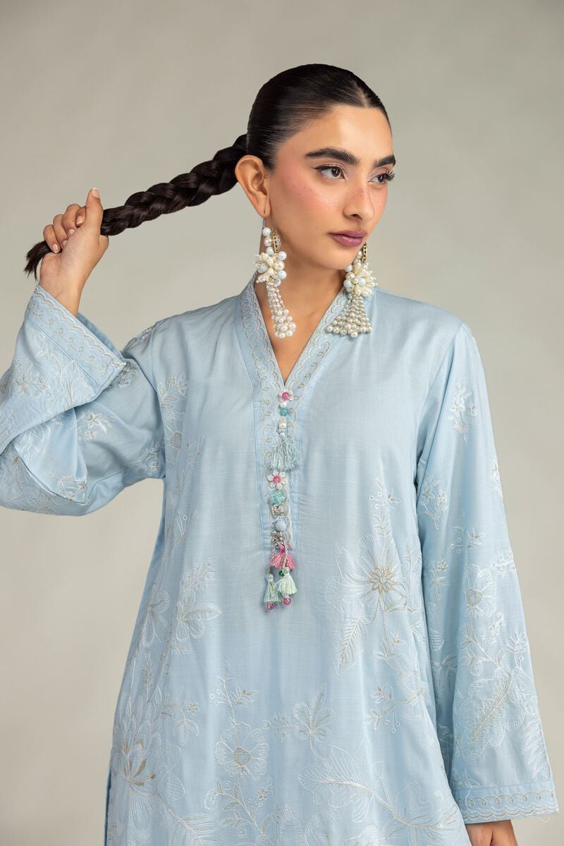 Blue Floral Kurta