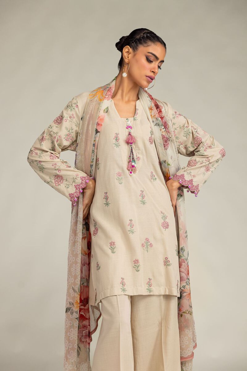Floral Beige Kurta