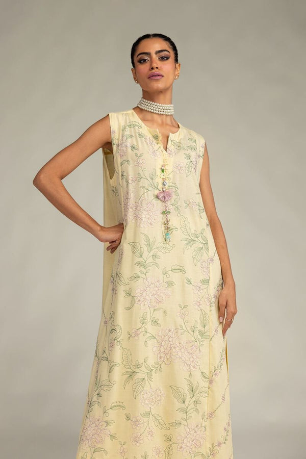 Yellow Sleeveless Kurta