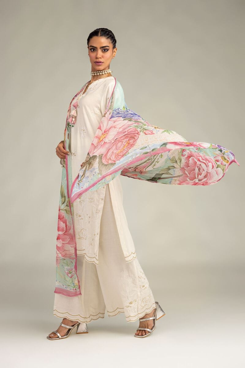 Floral Silk Pants