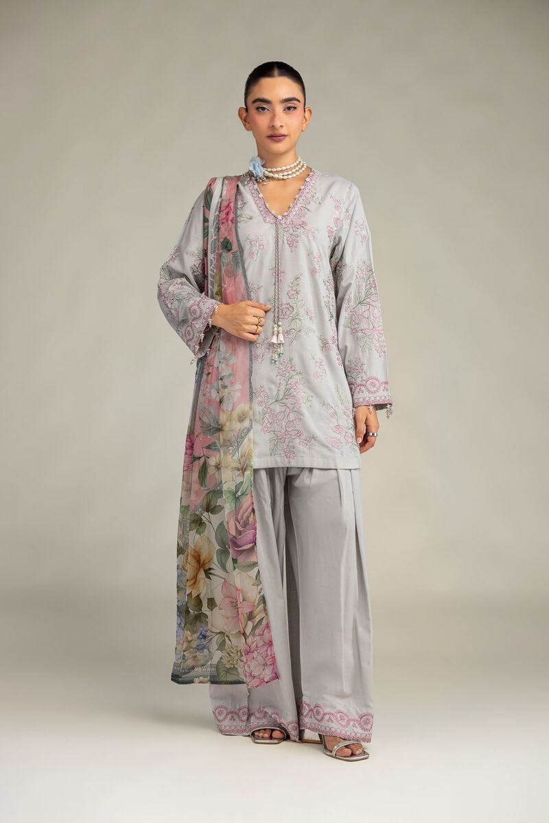 Floral Silk Shalwar