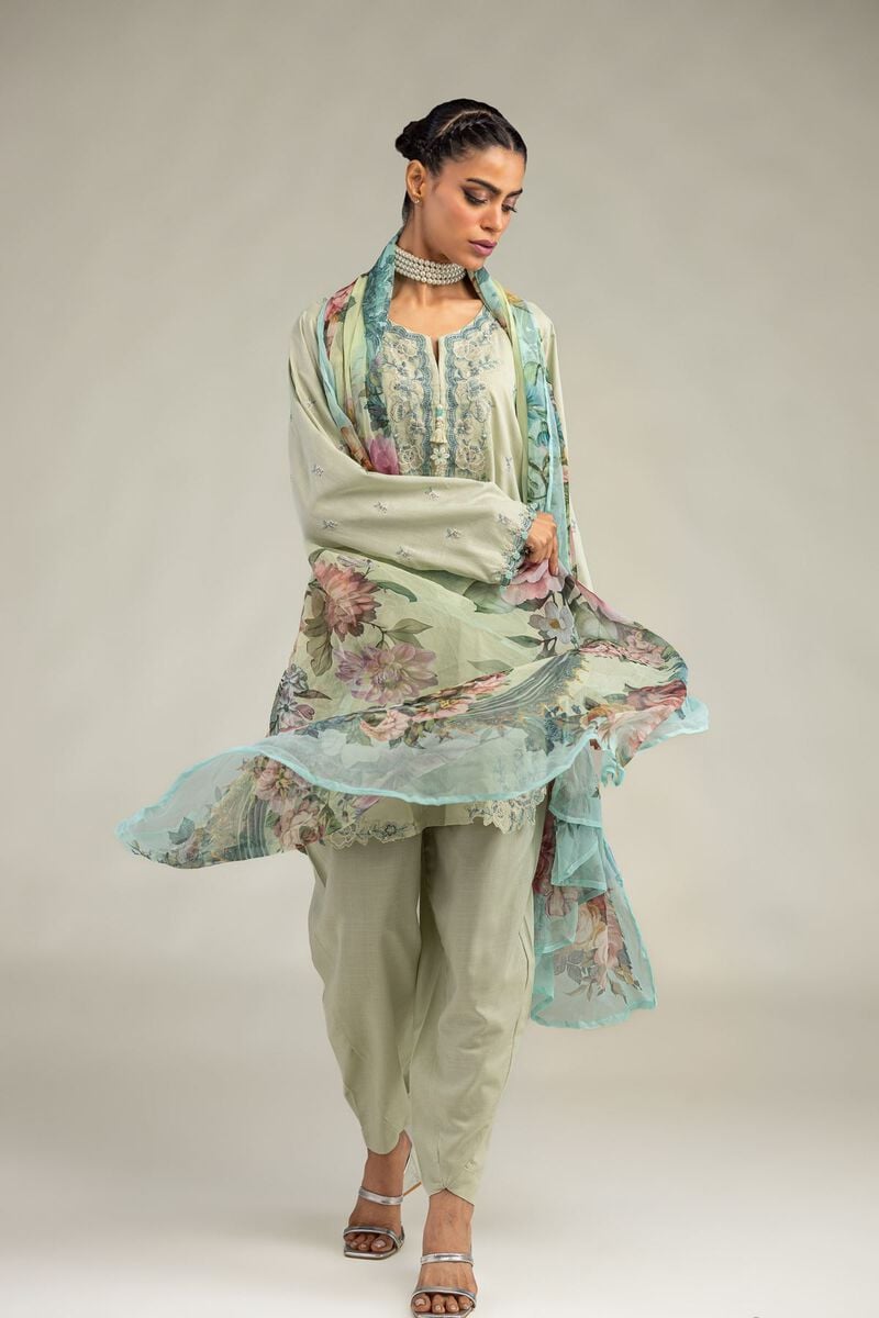 Floral Mint Dupatta