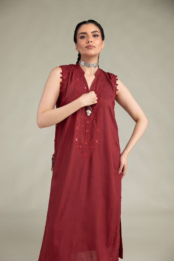 Sleeveless Longline Kurta