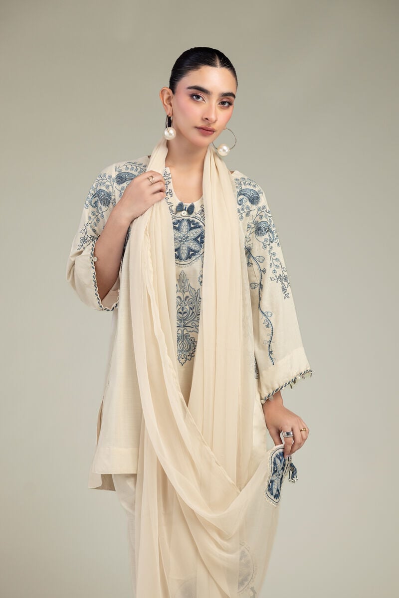 Off-White Chiffon Dupatta