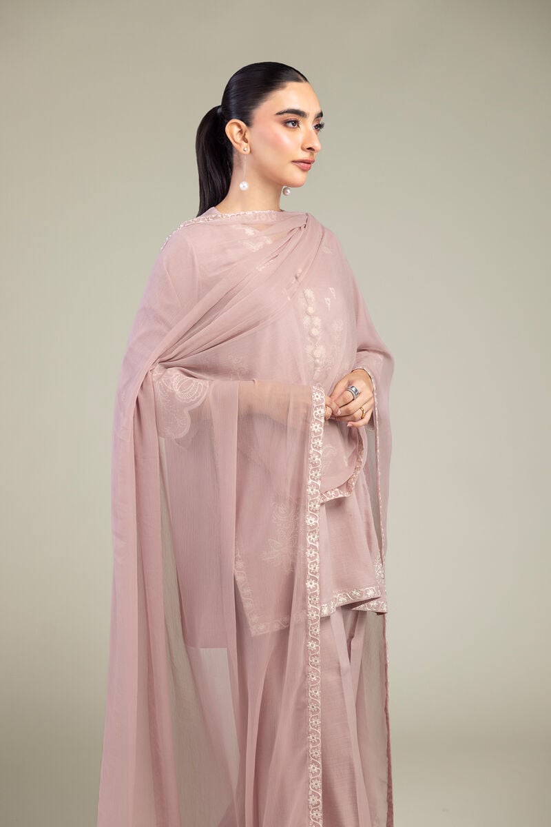 Pink Floral Dupatta