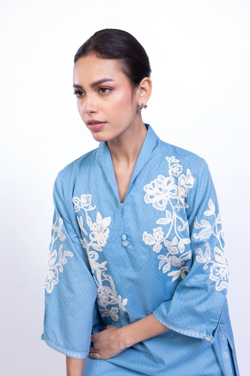 Floral Blue Kurta Secondary image