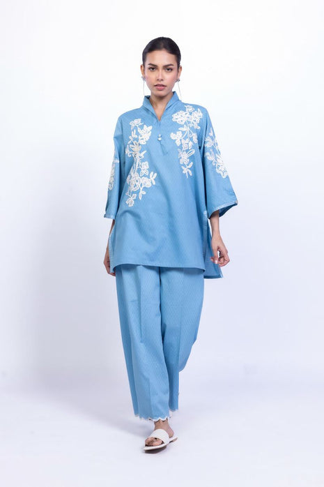 Floral Blue Kurta