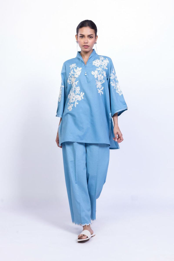 Floral Blue Kurta