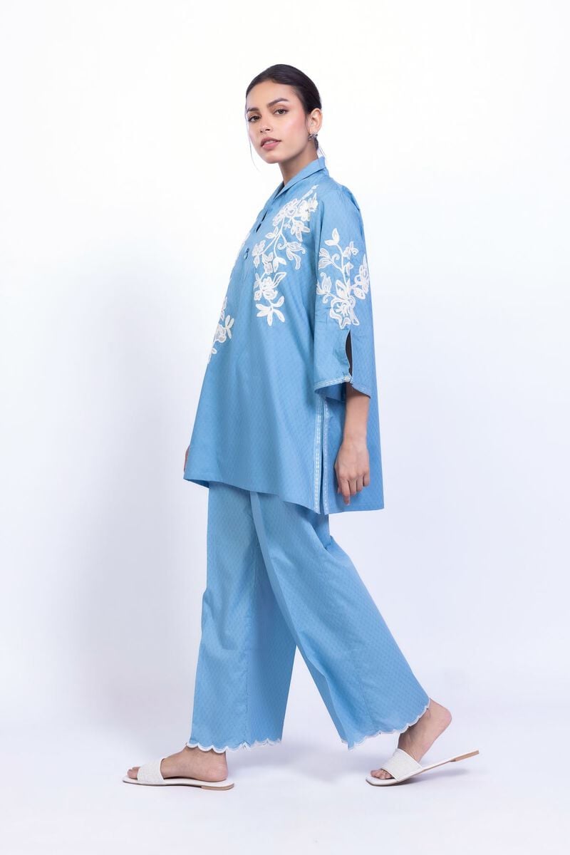 Floral Blue Kurta