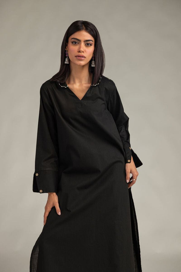 Long Black Kurta