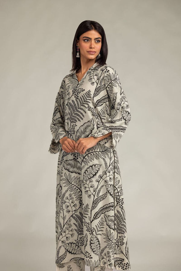 V-Neck Longline Kurta
