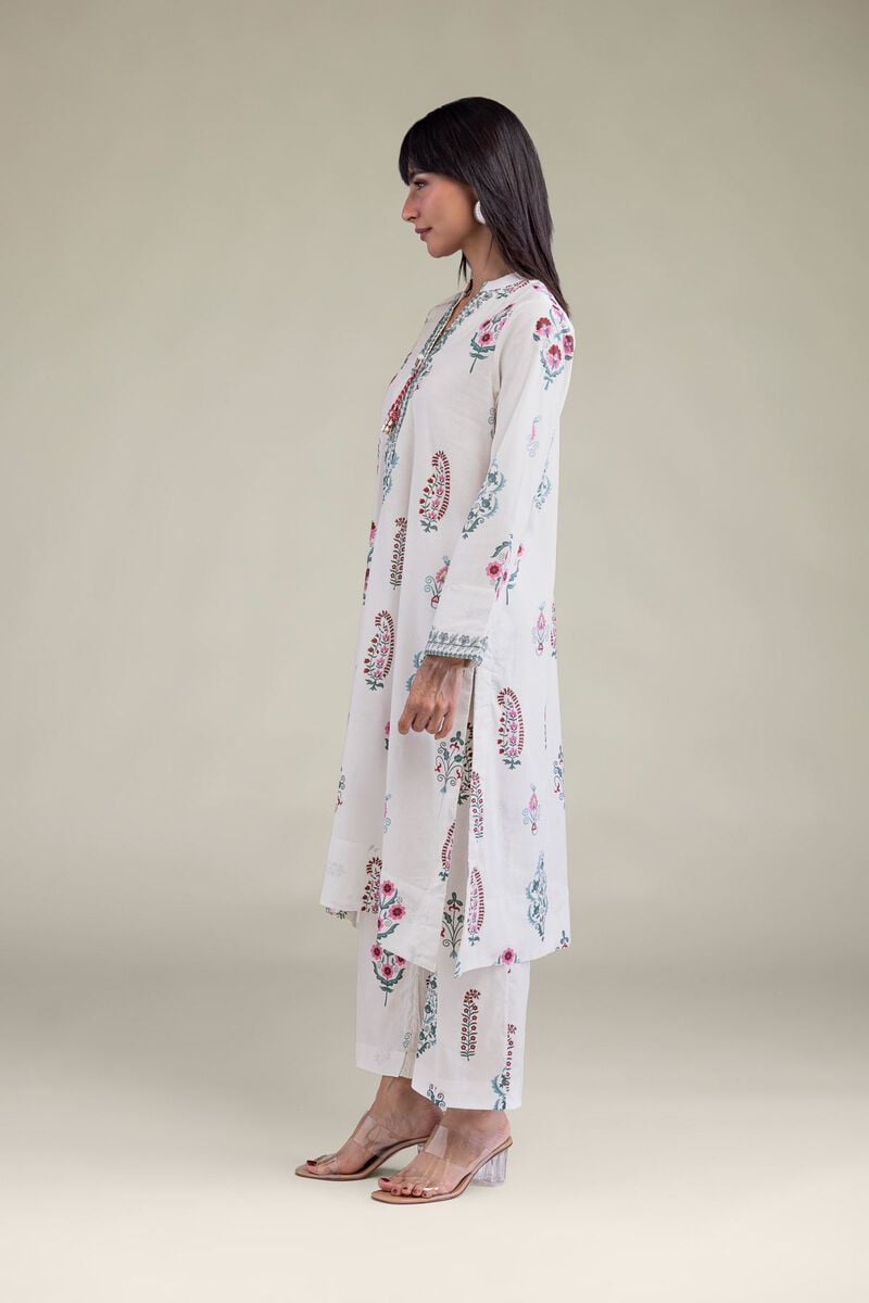 White Floral Pants