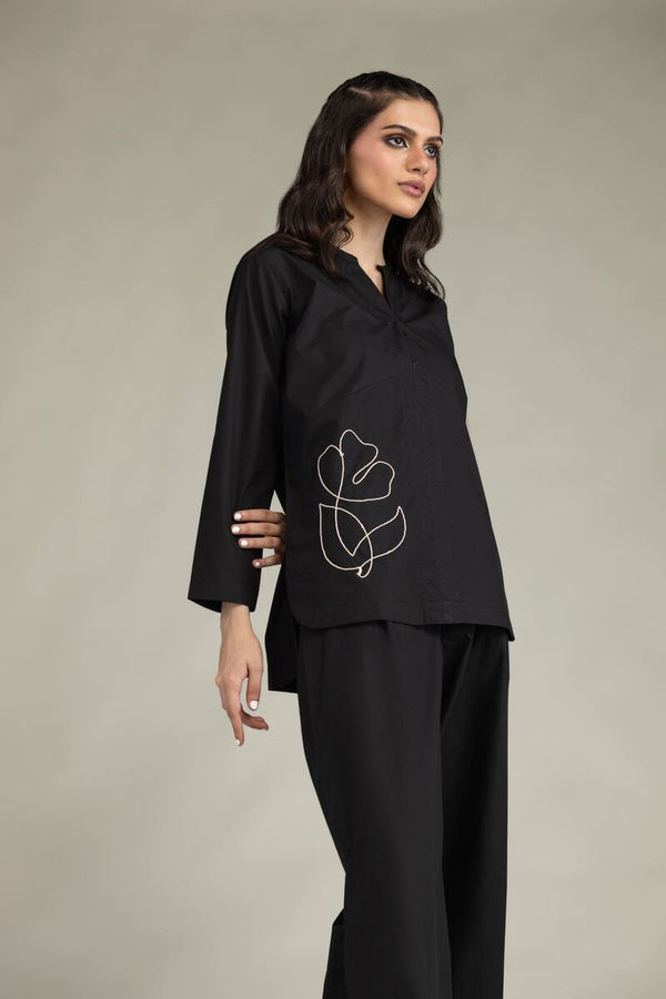 Black Poplin Shirt