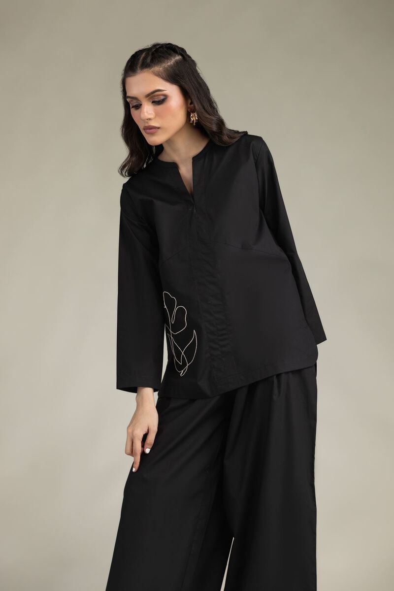 Black Poplin Shirt