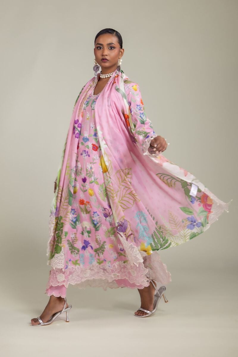 Floral Embroidered Suit