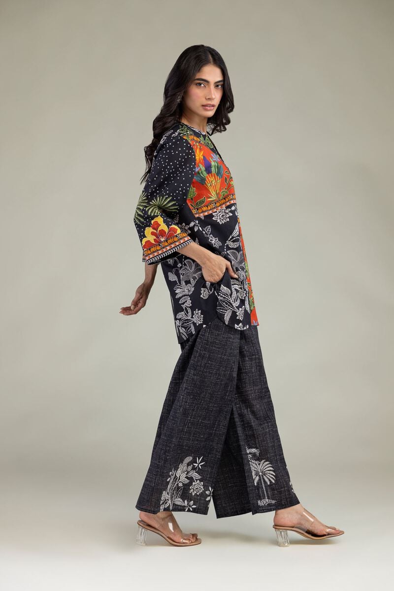 Floral Black Trousers