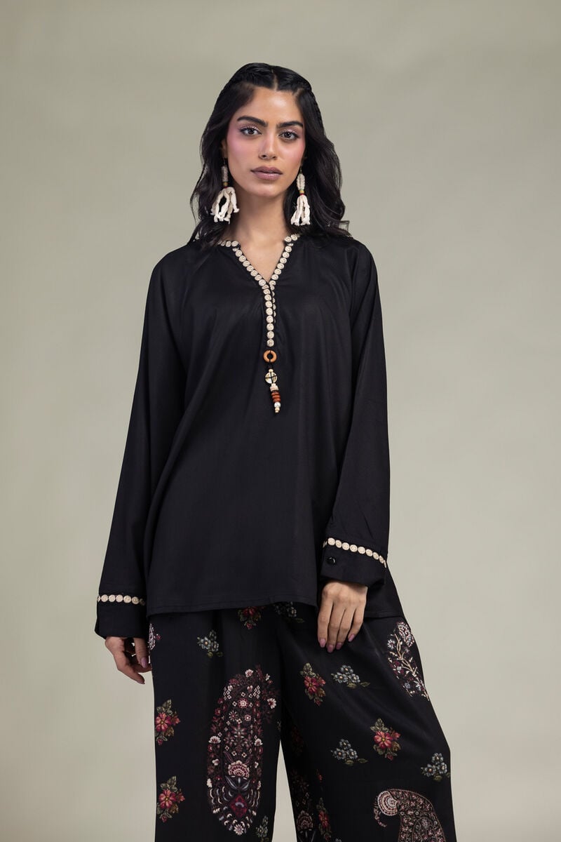 Black V-Neck Tunic