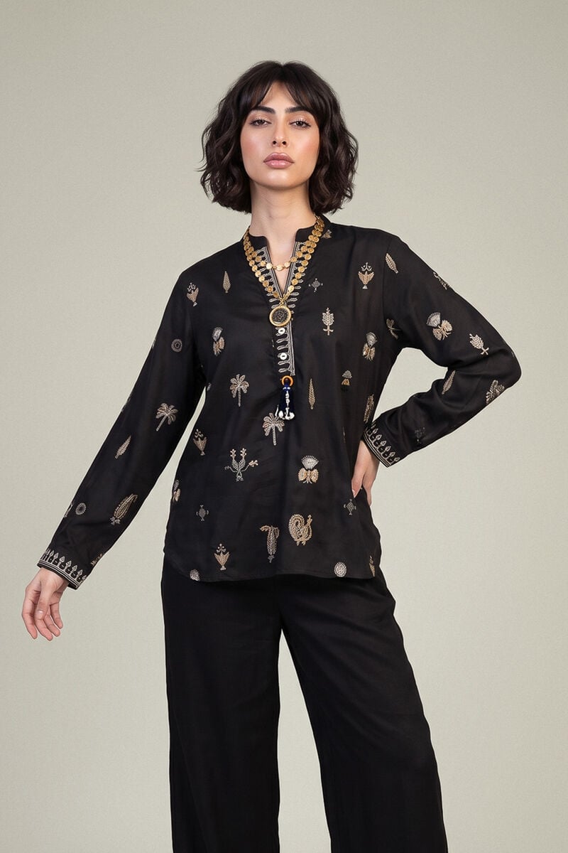 Black V-Neck Shirt