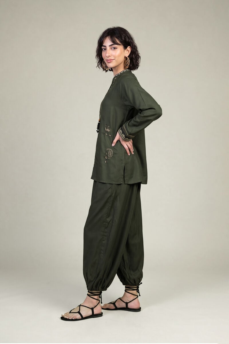 Solid Olive Trousers