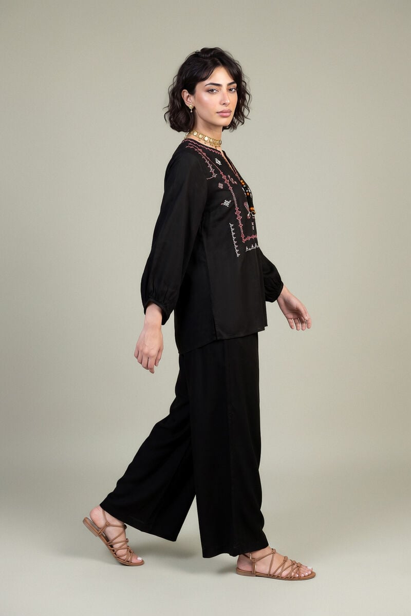Black Viscose Trousers