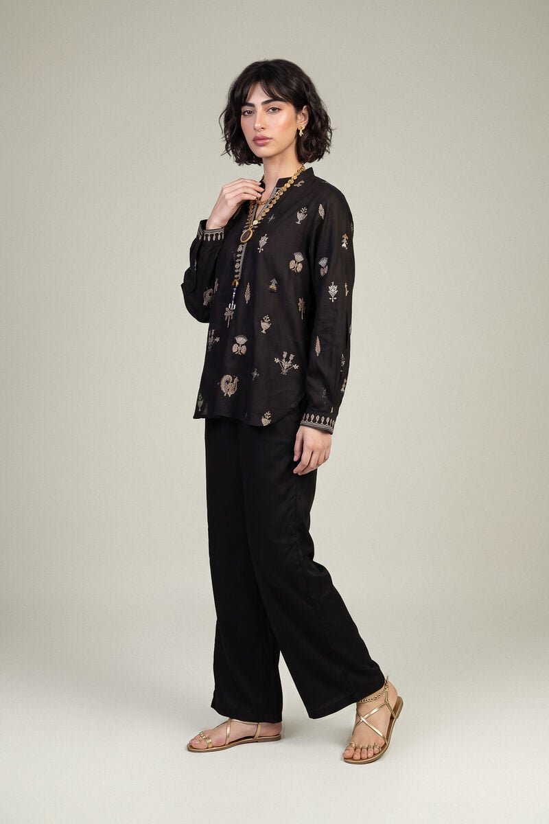 Black Viscose Trousers