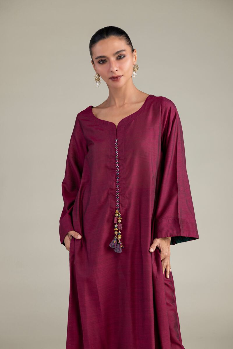 Maroon Longline Kurta Main image