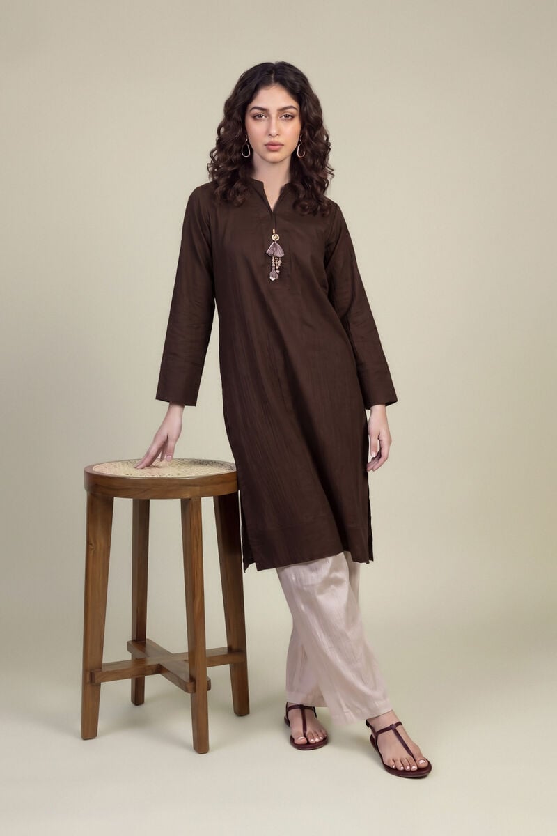 Brown Cotton Kurta