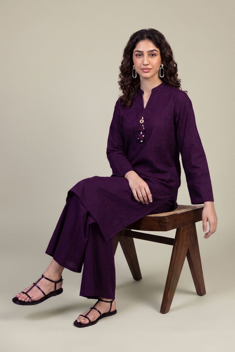 Purple Cotton Kurta