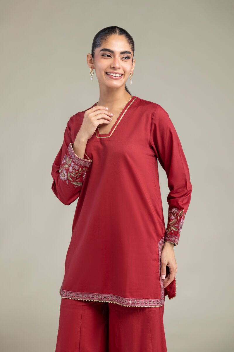 Red Floral Kurta