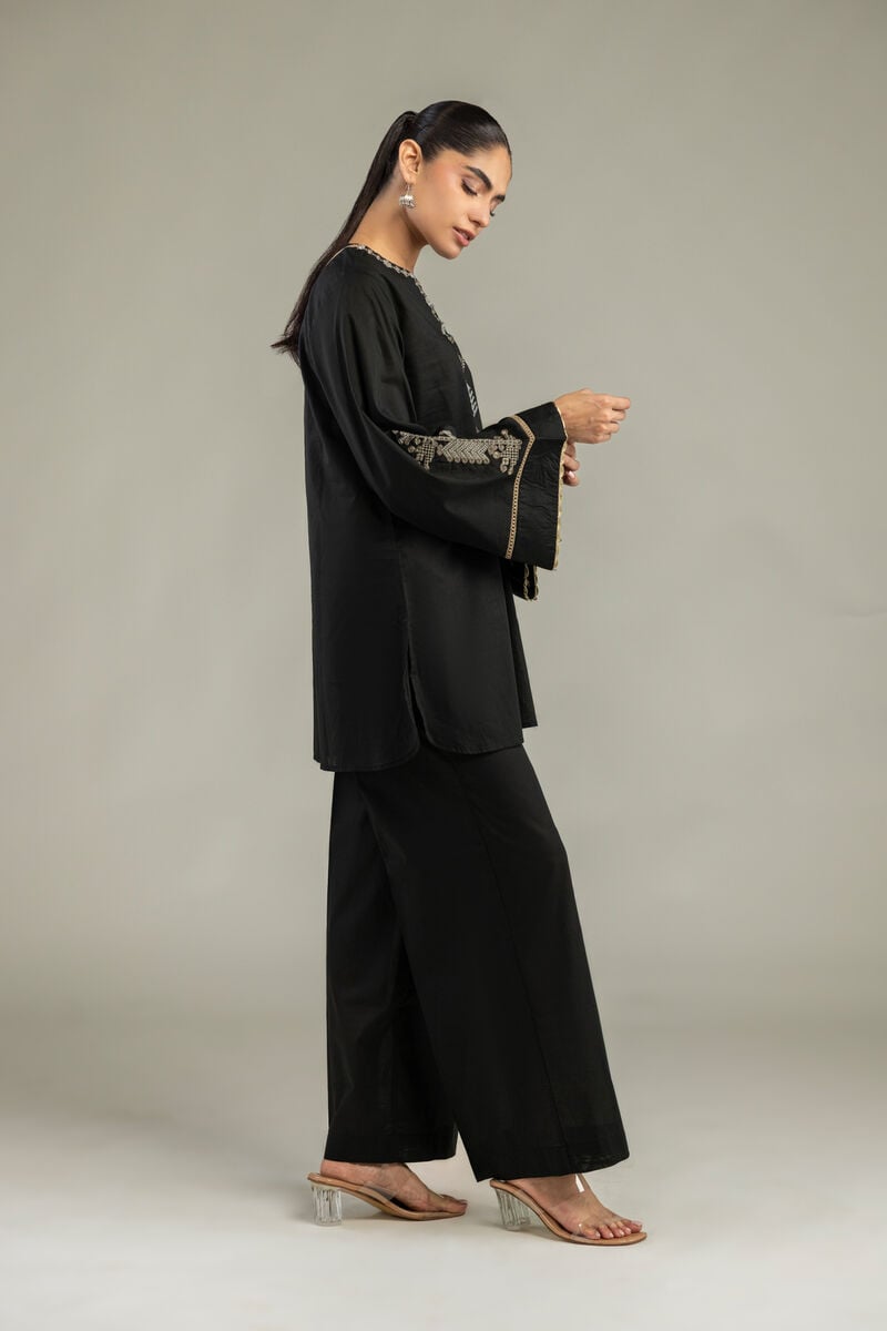Black Solid Pants
