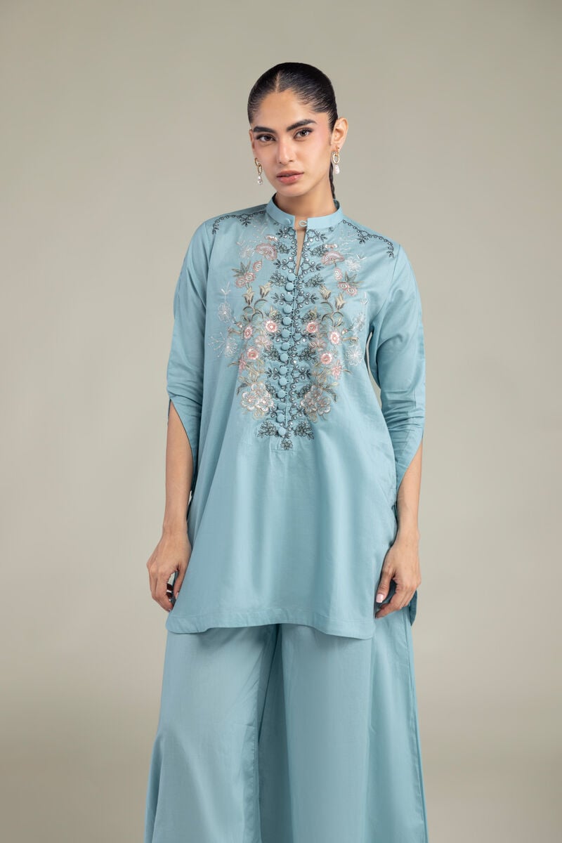 Blue Floral Kurta