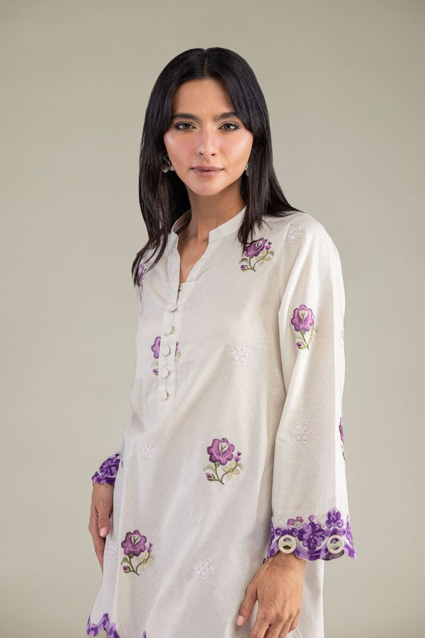 Floral V-Neck Kurta