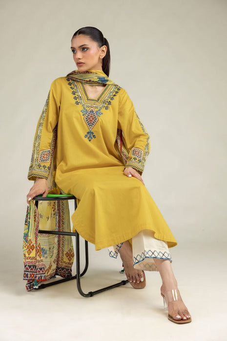 Yellow Lawn Dupatta