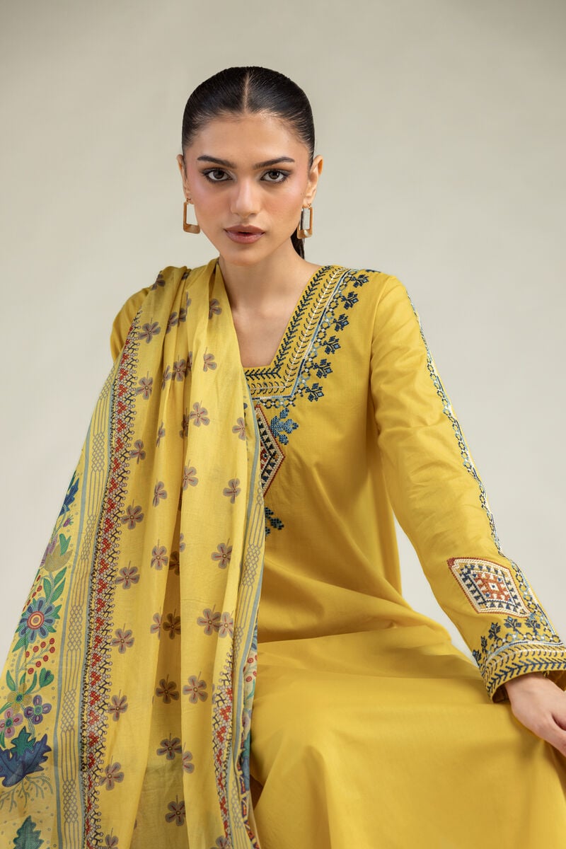 Yellow Lawn Dupatta