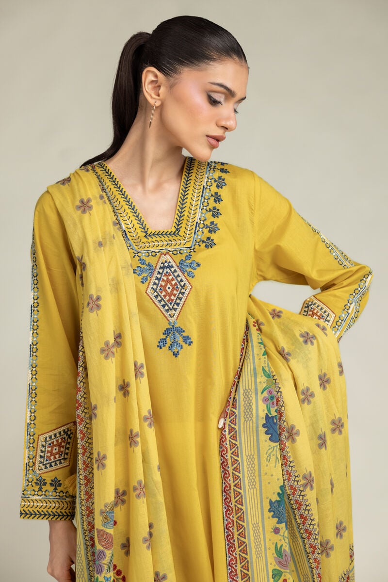 Yellow Lawn Dupatta