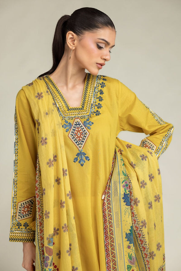 Yellow Lawn Dupatta