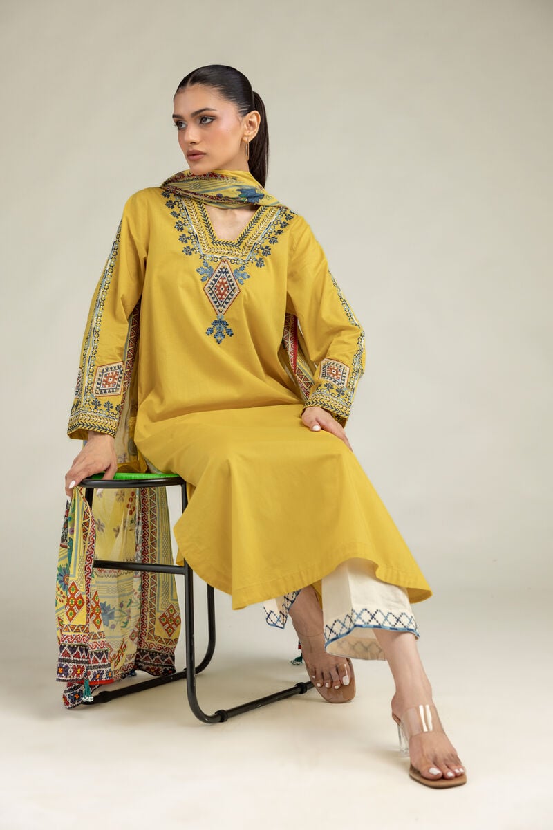 Yellow Lawn Dupatta