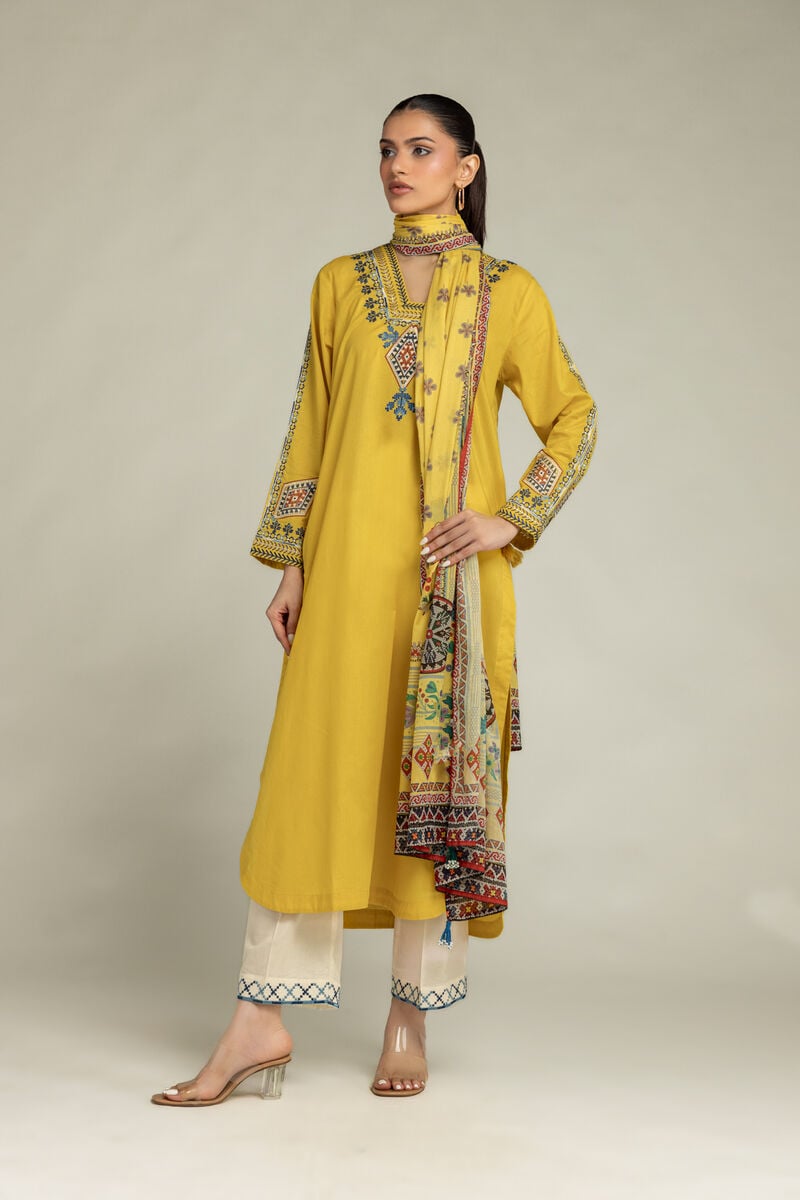 Yellow Lawn Dupatta
