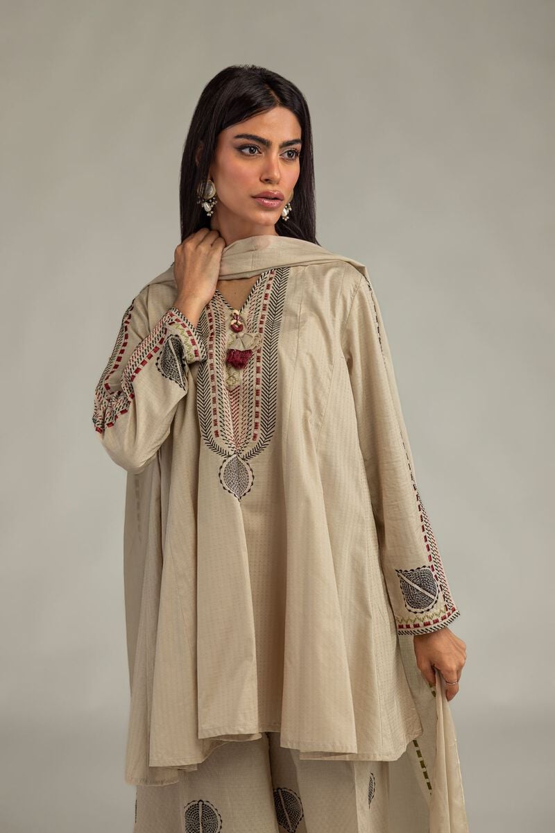 Beige Lawn Dupatta
