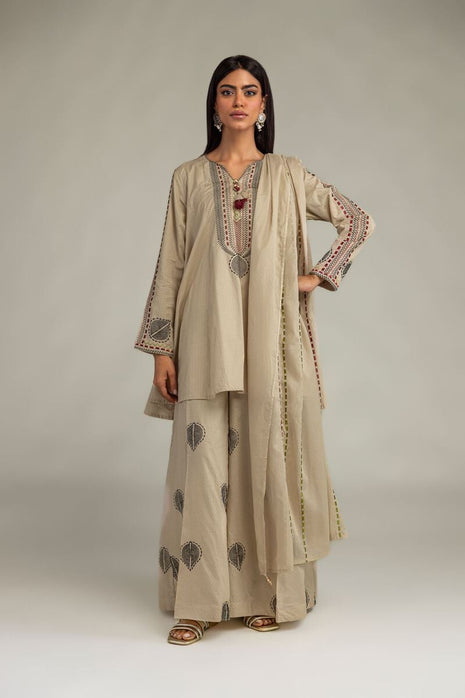 Beige Lawn Dupatta